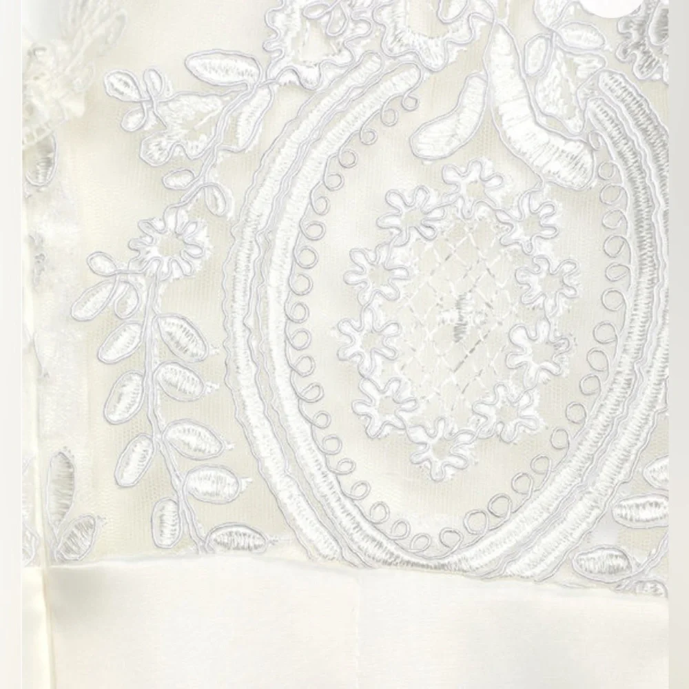 Stunning Sight White Embroidered Lace Satin Midi Dress - Picture 7 of 7